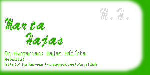 marta hajas business card